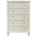  Coaster Furniture Sandy Beach 201305 5-Drawer Bedroom Chest - Cream White IMAGE 2