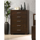  Coaster Furniture Jessica 200715 5-Drawer Bedroom Chest - Cappuccino IMAGE 6