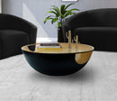 Meridian Doma Black Glass Top And Iron Base Coffee Table