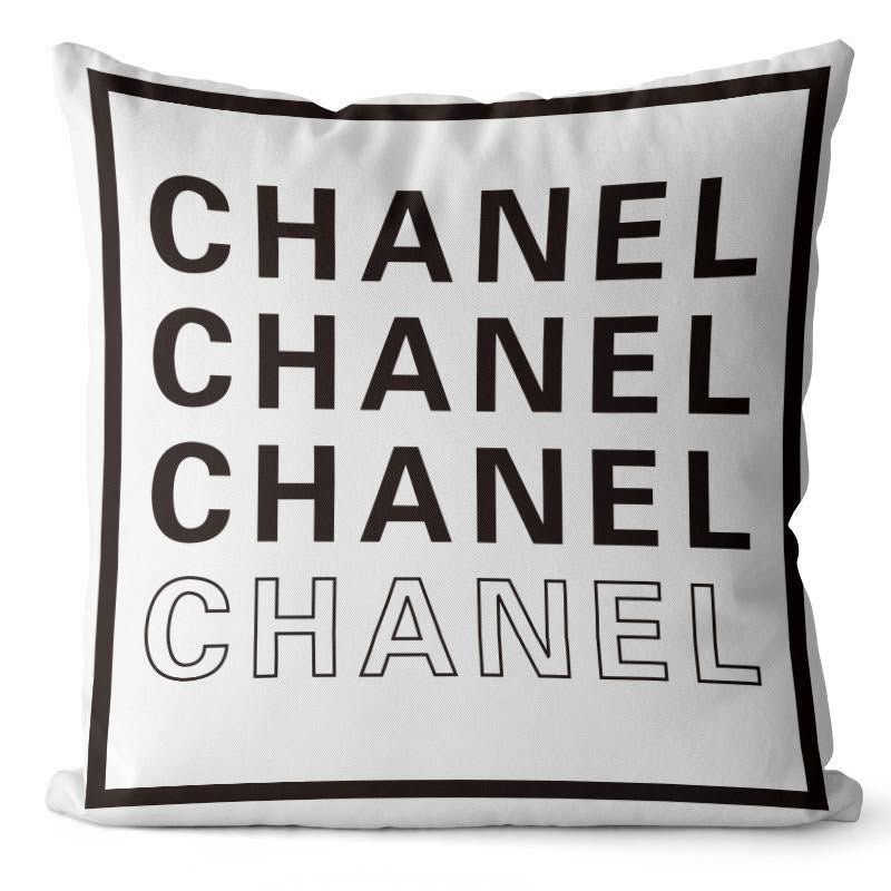 CHANEL 20x20 PILLOW COVER- CHOCOLATE & WHITE