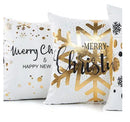 MERRY CHRISTMAS & HNY 18x18 PILLOW COVER- BLACK&GOLD