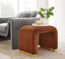 EEI-6733-BRA-RUS-Velvet Waterfall Stool in Brass R(Rust)