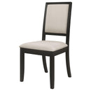  Coaster Furniture Louise 101562 Upholstered Wood Dining Side Chair - Black (Set of 2) IMAGE 3