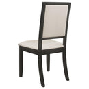  Coaster Furniture Louise 101562 Upholstered Wood Dining Side Chair - Black (Set of 2) IMAGE 5