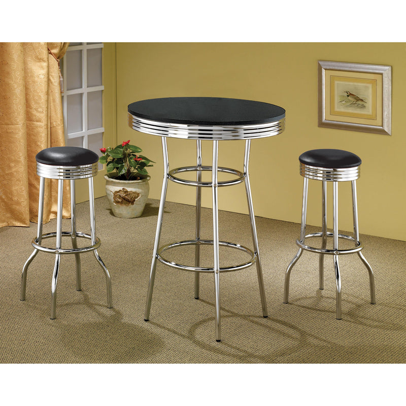 Coaster Furniture Round Cleveland Pub Height Dining Table with Trestle Base 2405 IMAGE 2