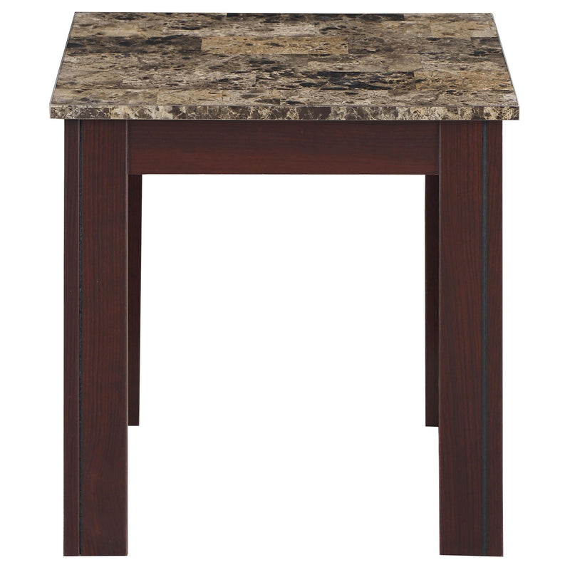 Coaster Furniture Rhodes 700395 3-piece Faux Marble Top Coffee Table Set - Brown IMAGE 6