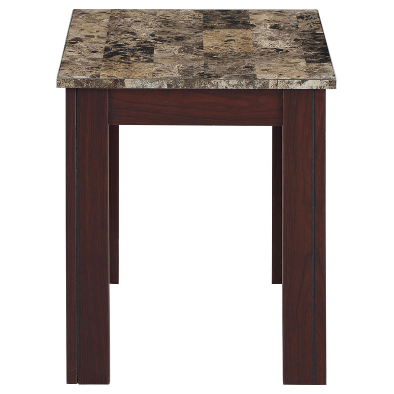 Coaster Furniture Rhodes 700395 3-piece Faux Marble Top Coffee Table Set - Brown IMAGE 7