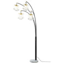  Coaster Furniture Maisel 1771N 91-inch Hanging Crystal Arc Tree Floor Lamp - Black IMAGE 3