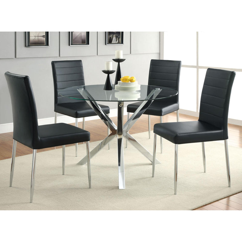 Coaster Furniture Round Vance Dining Table with Glass Top and Trestle Base 120760 IMAGE 3