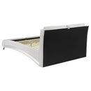 Coaster Furniture Jeremaine 300345Q Upholstered Queen Sleigh Bed - White IMAGE 4