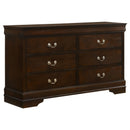 Coaster Furniture Louis Philippe 202413 6-Drawer Dresser - Cappuccino IMAGE 1