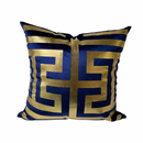 GEOMETRIC 22x22 PILLOW COVER -BLUE&GOLD