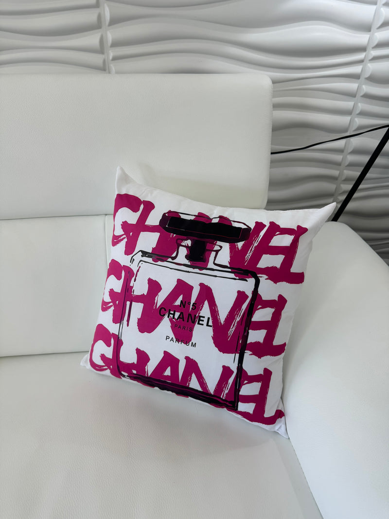 CHANEL PERFUME 20x20 PILLOW COVER-WHITE&PINK
