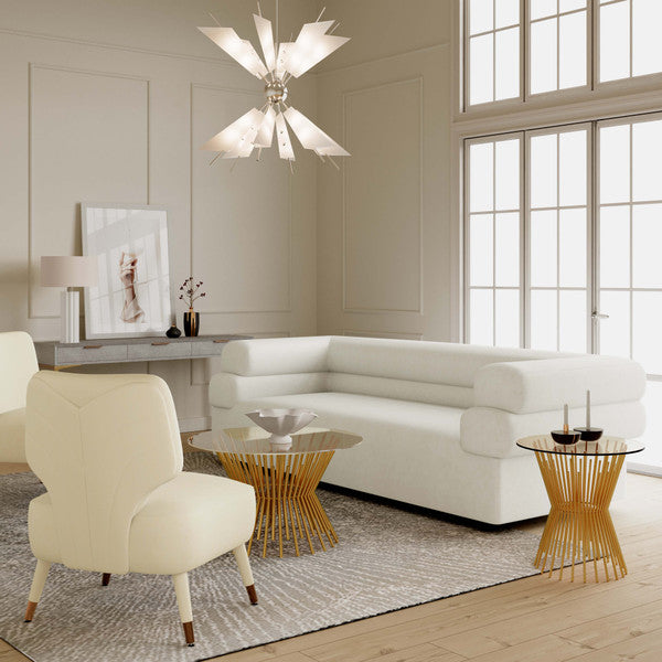 TOV-IHL68590 Elsa Cream Vegan Shearling Sofa