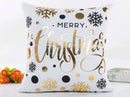 MERRY CHRISTMAS 18x18 PILLOW COVER- GOLD/BLACK/WHITE