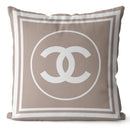 CHANEL 20x20 PILLOW COVER -PINK W/ WHITE RING