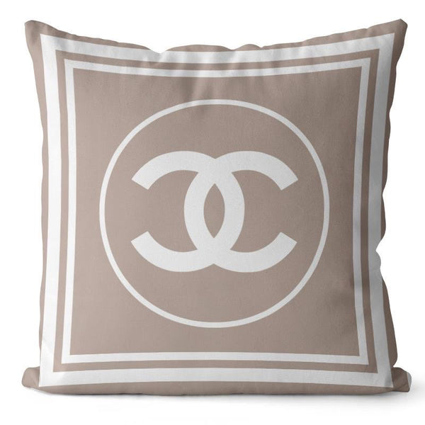 CHANEL 20x20 PILLOW COVER -PINK W/ WHITE RING