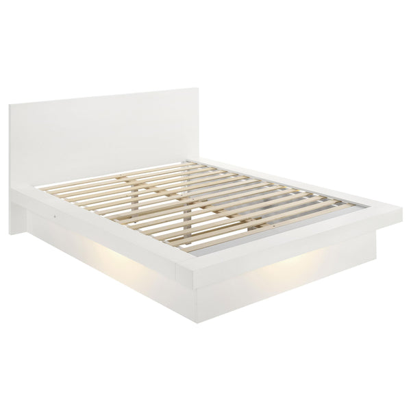  Coaster Furniture Jessica 202990KE Wood Eastern King LED Panel Bed - Snow White IMAGE 1
