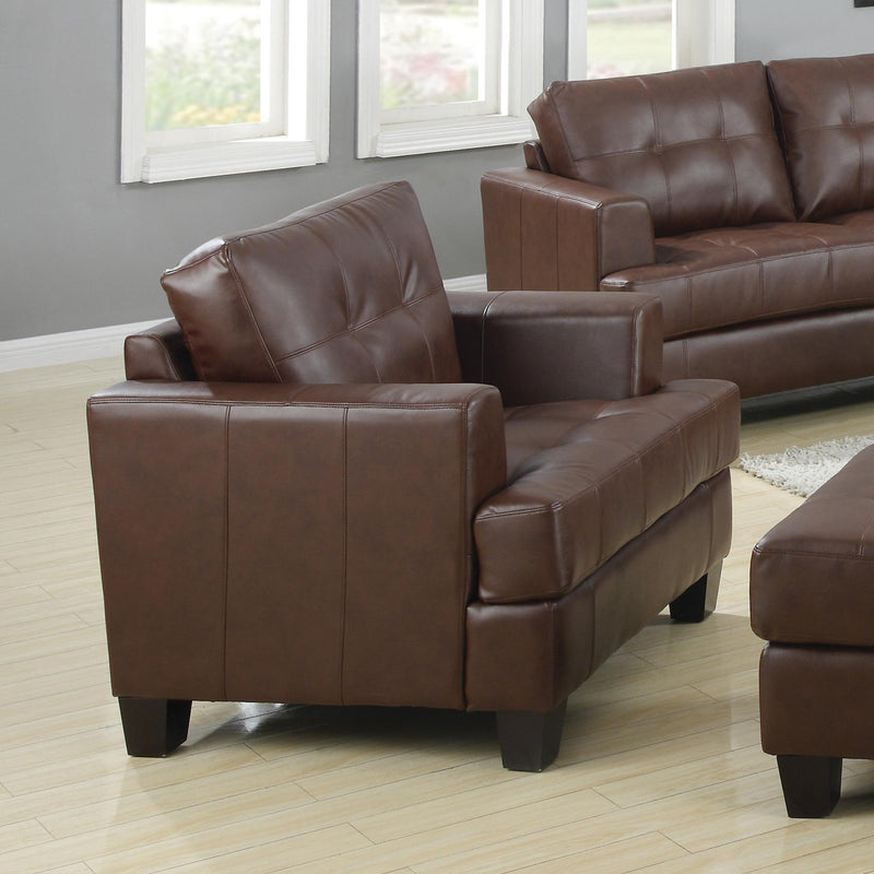 Coaster Furniture Samuel Stationary Bonded Leather Chair 504073 IMAGE 1