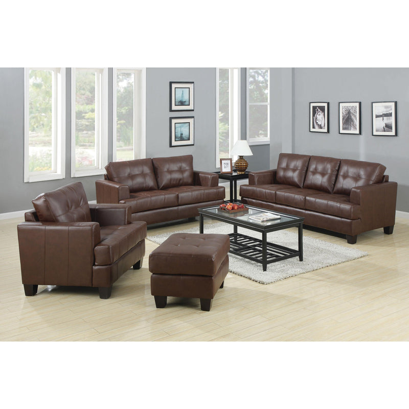 Coaster Furniture Samuel Stationary Bonded Leather Chair 504073 IMAGE 3