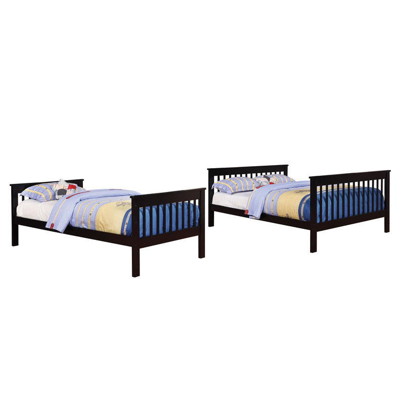  Coaster Furniture Chapman 460259 Wood Twin Over Full Bunk Bed - Black IMAGE 2