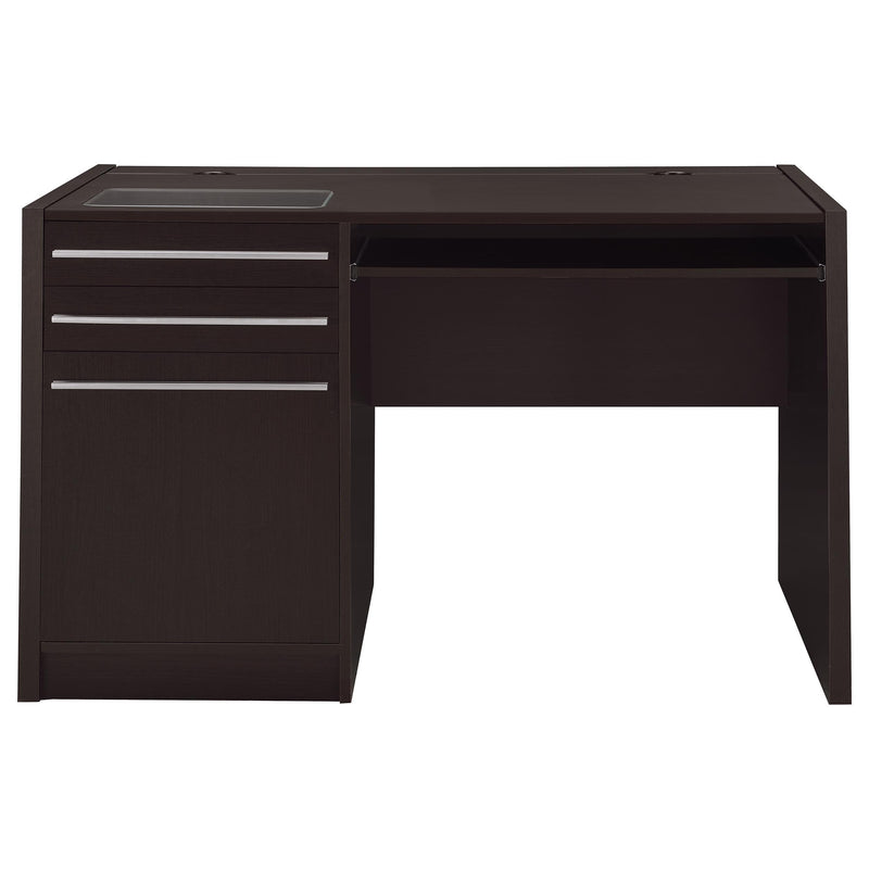  Coaster Furniture Halston 800702 47-inch 2-Drawer Office Desk with Cabinet - Cappuccino IMAGE 6