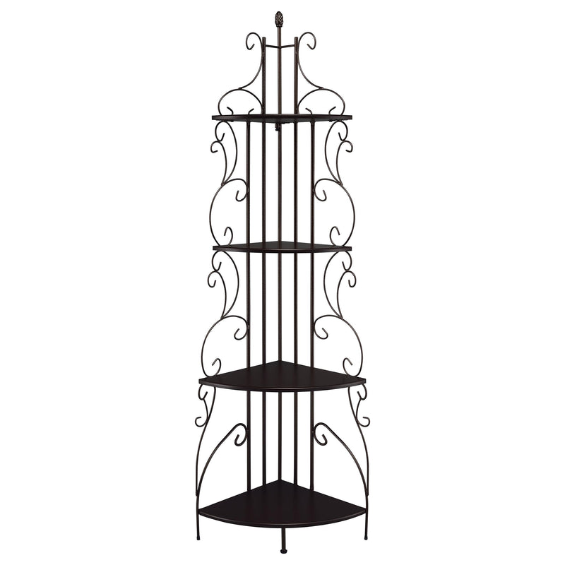  Coaster Furniture Poppy 910038 74-inch 4-shelf Corner Bookshelf - Copper and Cappuccino IMAGE 2