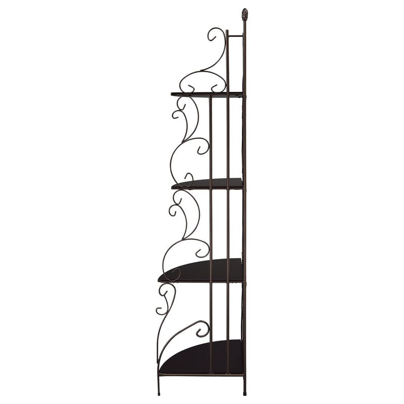  Coaster Furniture Poppy 910038 74-inch 4-shelf Corner Bookshelf - Copper and Cappuccino IMAGE 3