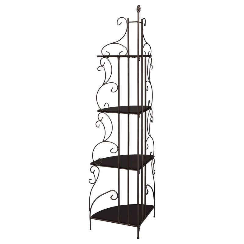  Coaster Furniture Poppy 910038 74-inch 4-shelf Corner Bookshelf - Copper and Cappuccino IMAGE 4