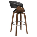  Coaster Furniture Zion 100205 Upholstered Swivel Bar Stool - Walnut and Black IMAGE 8