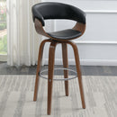  Coaster Furniture Zion 100205 Upholstered Swivel Bar Stool - Walnut and Black IMAGE 9