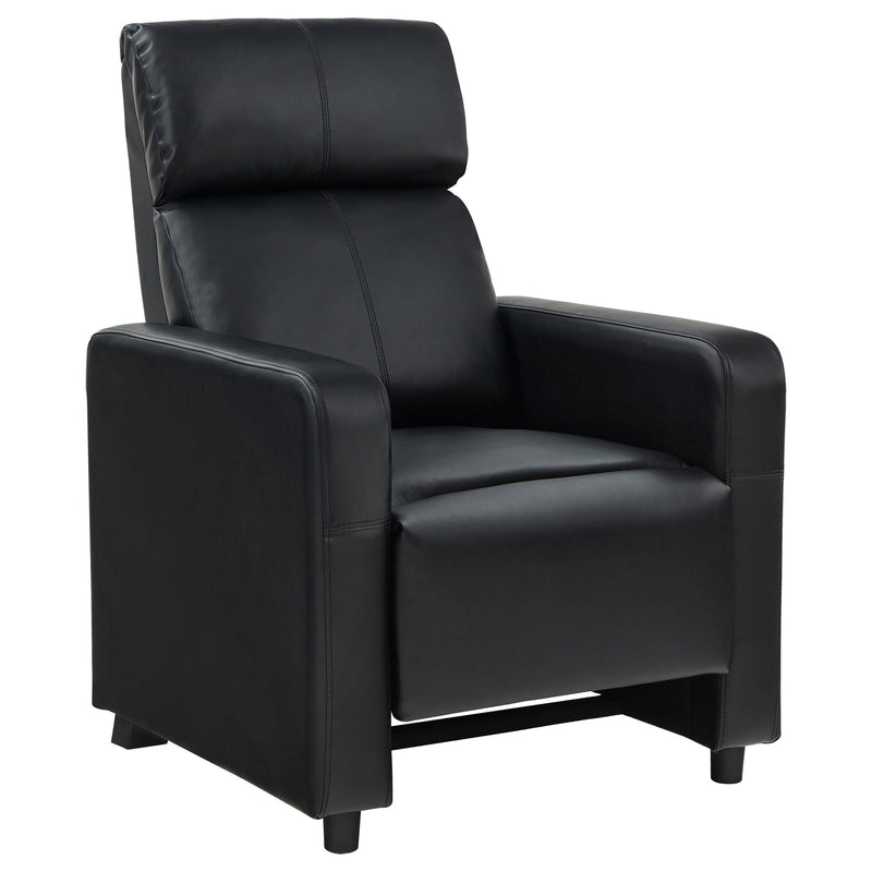  Coaster Furniture Toohey 600181 Upholstered Home Theater Push Back Recliner - Black IMAGE 1