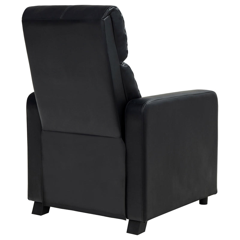  Coaster Furniture Toohey 600181 Upholstered Home Theater Push Back Recliner - Black IMAGE 8