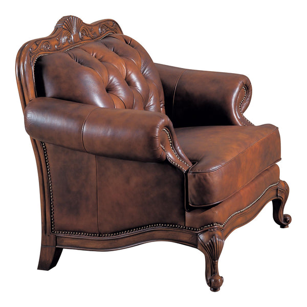 Coaster Furniture Victoria Stationary Leather Chair 500683 IMAGE 1