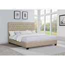  Coaster Furniture Chloe 300007KE Upholstered Eastern King Panel Bed - Oatmeal IMAGE 4
