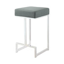  Coaster Furniture Gervase 105252 Square Counter Height Stool - Grey and Chrome IMAGE 1