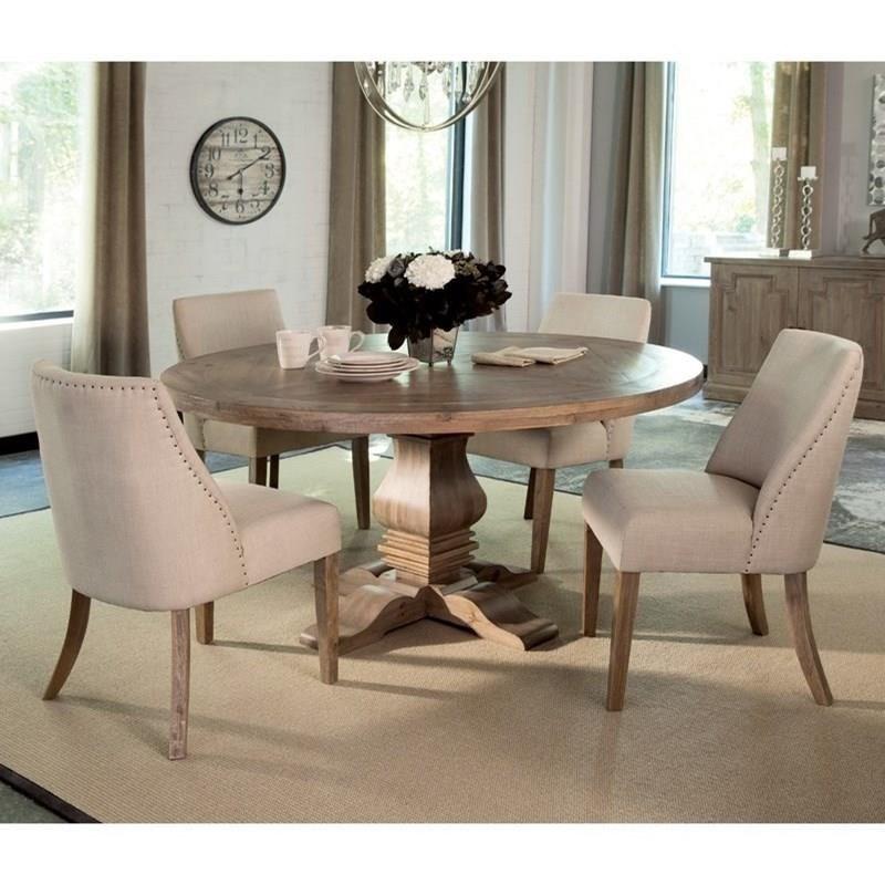  Coaster Furniture Florence 180200 Round 60-inch Wood Dining Table - Rustic Honey IMAGE 4