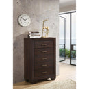  Coaster Furniture Kauffman 204395 5-Drawer Bedroom Chest - Dark Cocoa IMAGE 9