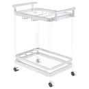  Coaster Furniture Jefferson 902589 2-tier Glass Shelf Acrylic Bar Cart - Chrome IMAGE 1