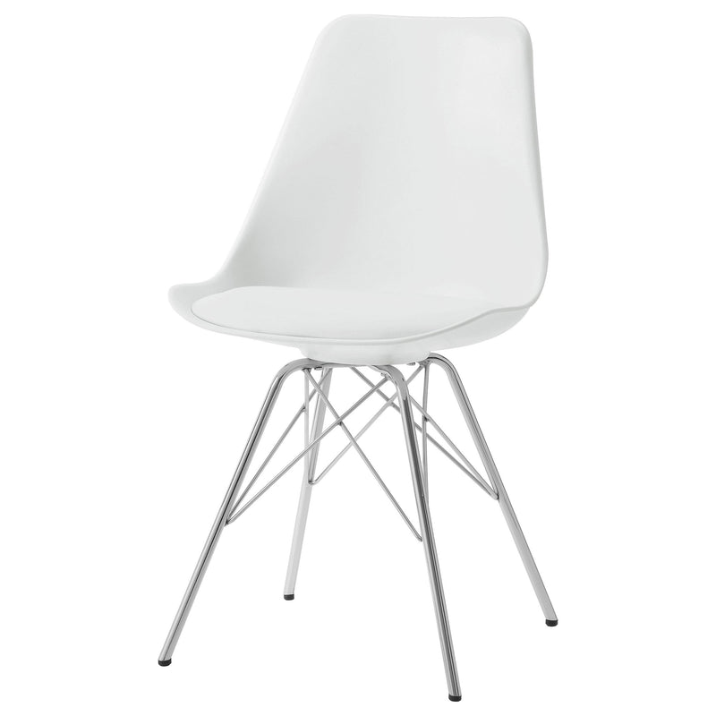  Coaster Furniture Juniper 102792 Polypropylene Dining Side Chair - White (Set of 2) IMAGE 3