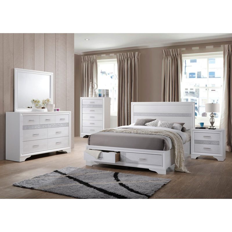  Coaster Furniture Miranda 205111KW 51-inch Wood California King Storage Panel Bed - White IMAGE 7
