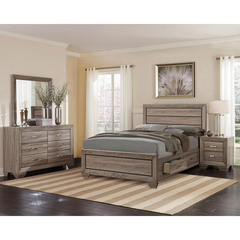  Coaster Furniture Kauffman 204190KE Wood Eastern King Storage Panel Bed - Washed Taupe IMAGE 11