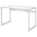 Coaster Furniture Hartford 800746 47-inch Glass Top Writing Desk - Chrome IMAGE 3