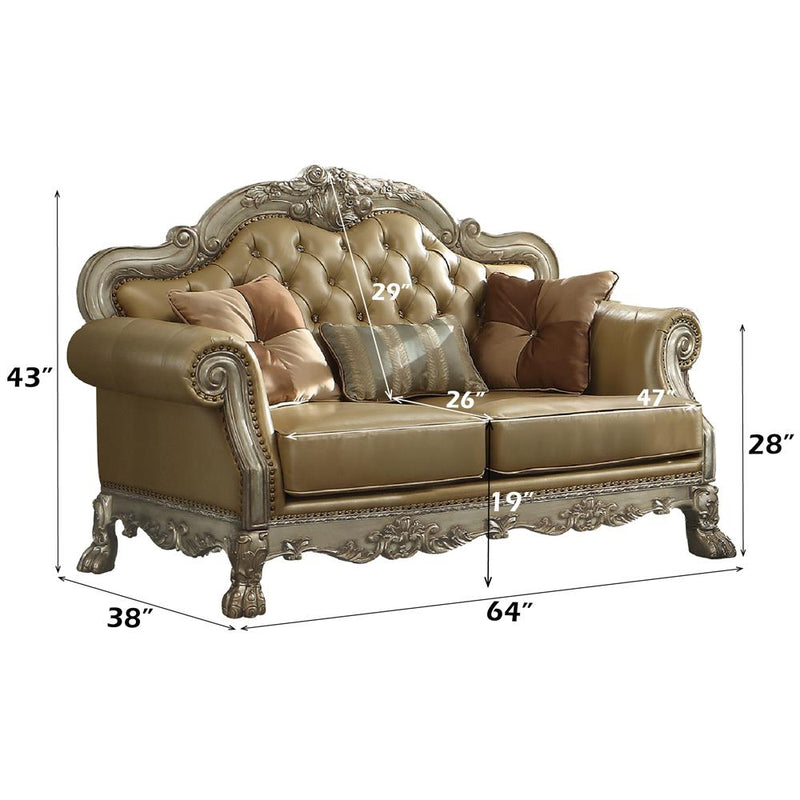 Acme Furniture Dresden 53161 Loveseat with 3 Pillows IMAGE 5