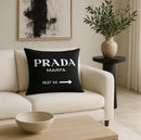 PRADA MARFA 20x20 PILLOW COVER- WHITE & BLACK