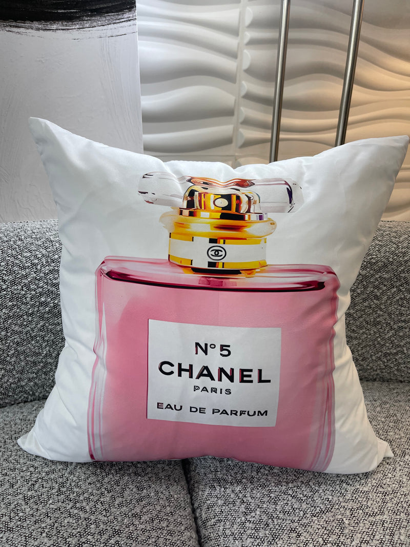 CHANEL PARFUM 20x20 PILLOW COVER - PINK& WHITE