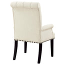  Coaster Furniture Alana 190163 Fabric Upholstered Dining Arm Chair - Beige IMAGE 6