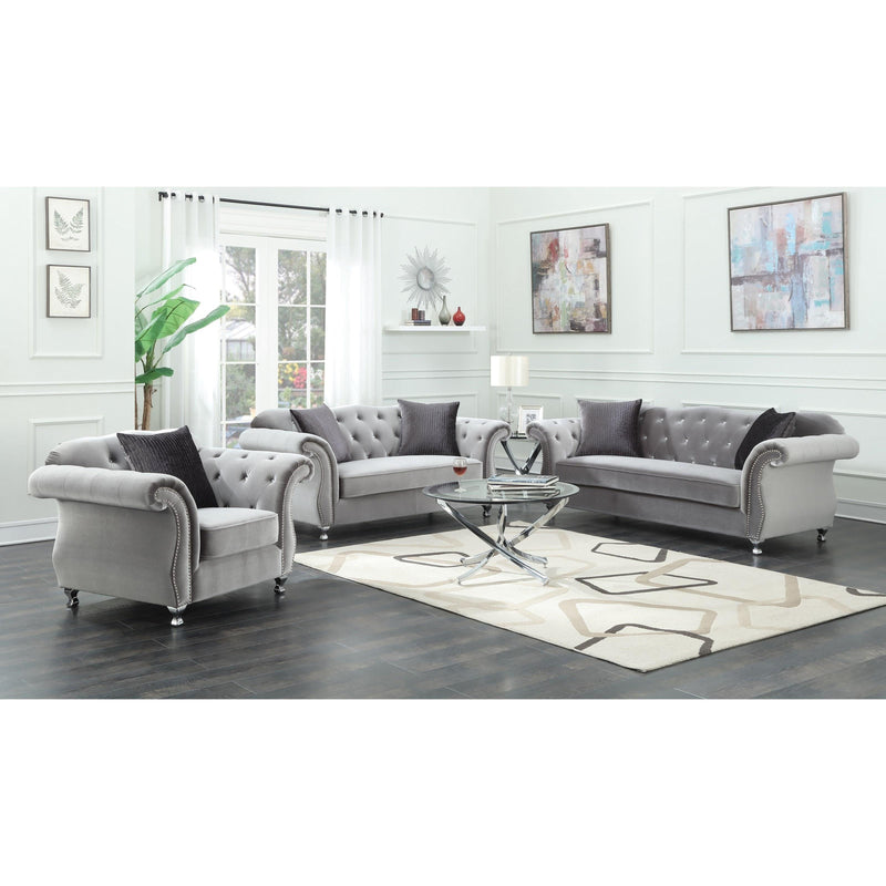 Coaster Furniture Frostine Stationary Fabric Loveseat 551162 IMAGE 5