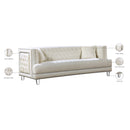 Meridian Lucas Cream Velvet Sofa IMAGE 7