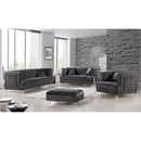 Meridian Lucas Grey Velvet Sofa IMAGE 5